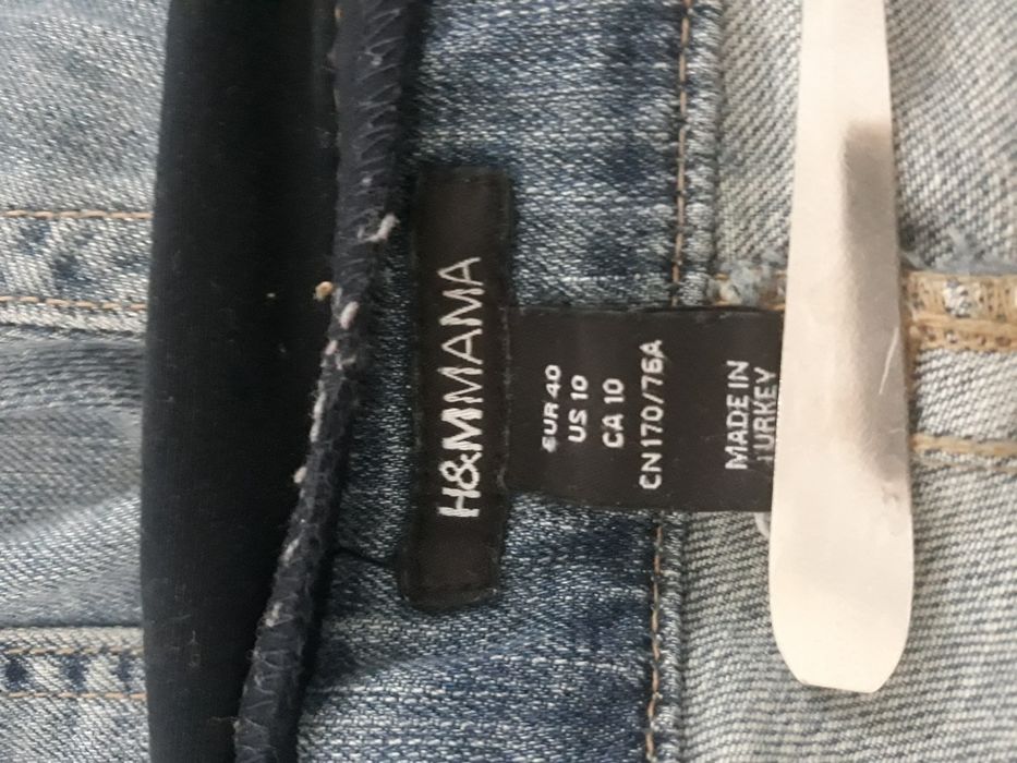 h&m mama spodnie ciążowe niebieskie roz.40