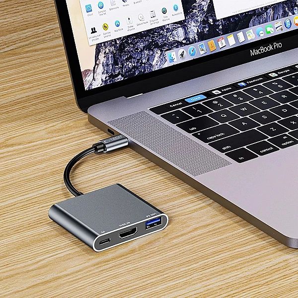 HUB Tech-Protect V1/3w1 USB-C - USB-A 3.0 / USB-C PD 100W / HDMI 4K 30