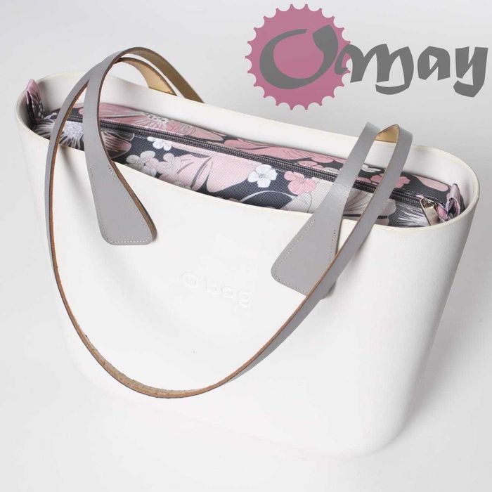 organizer OBAG MINI - kwiaty szaro-różowe wkład OMAY