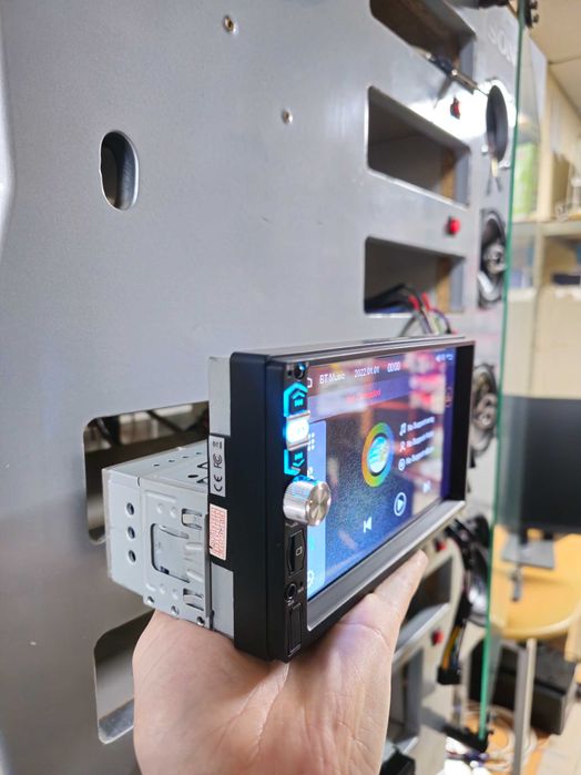 1-DIN Авто магнітола 7" PODOFO 7039B д/к USB,BT,AUX,SD сенс