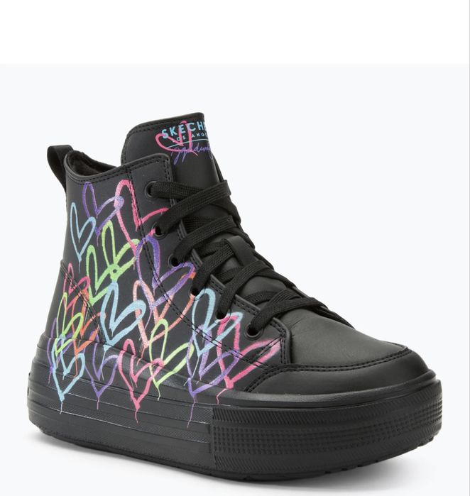 Дитячі черевики кросівки SKECHERS високі ботинки для дівчинки весна весняні