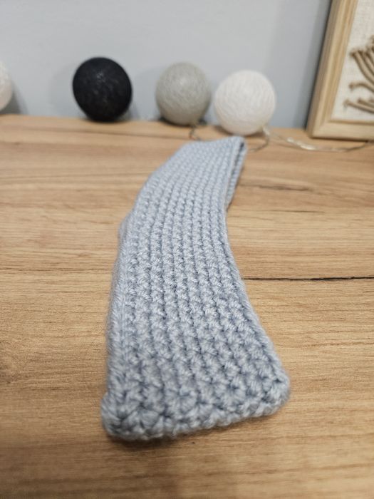 Szara opaska handmade rękodzieło