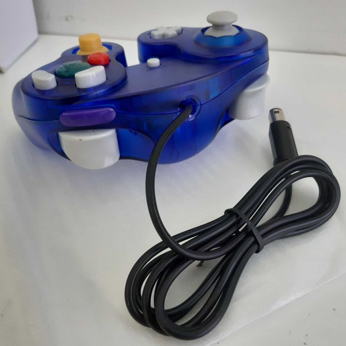 Comando Novo Azul Translúcido p/ Nintendo GameCube