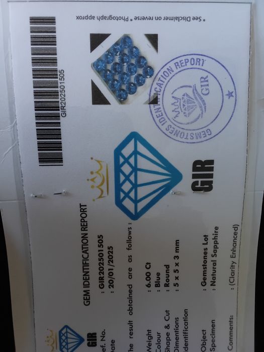 Safira Natural com Certificado