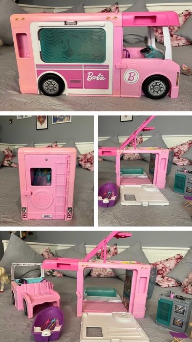 3 ZESTAWY Barbie kamper, z koniem, wróżki, weterynarz - STAN IDEALNY