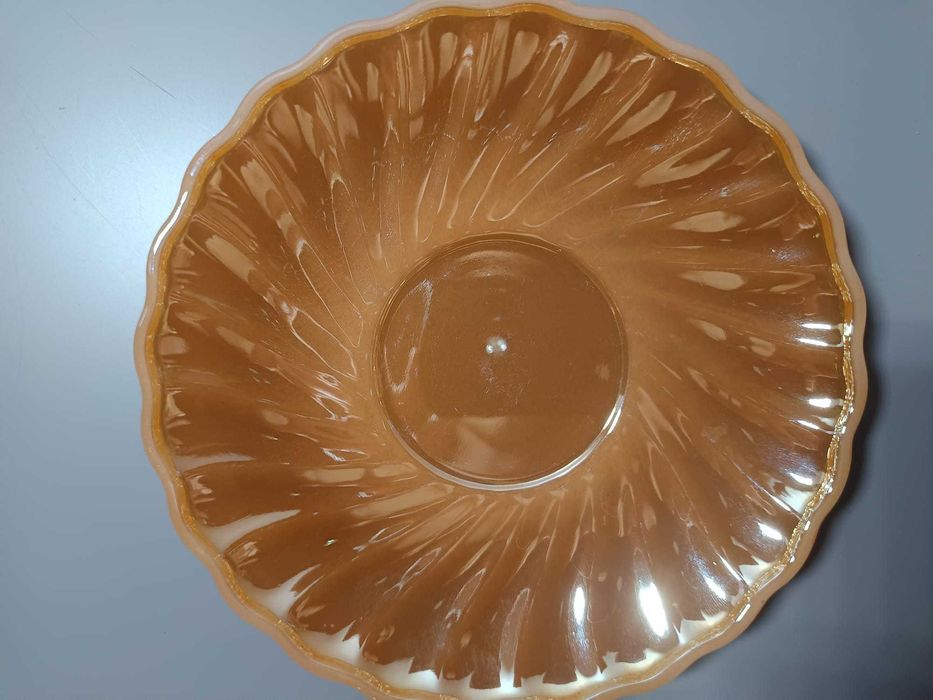 Chávena Fire-King “Swirl Peach Lustre” – Vintage Americano dos Anos 50