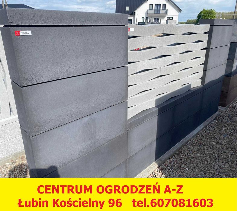 Bloczki ogrodzeniowe łupane Joniec Kost-bet / płot / brama