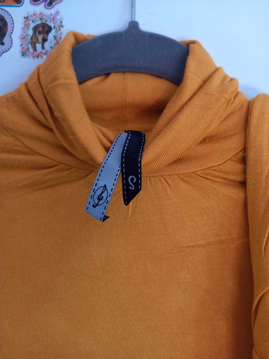 Camisola de gola alta amarela, malha fina - S - Stradivarius