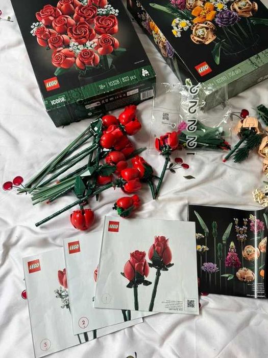 2 zestawy Lego 10328 i 10280 bukiety kwiatów