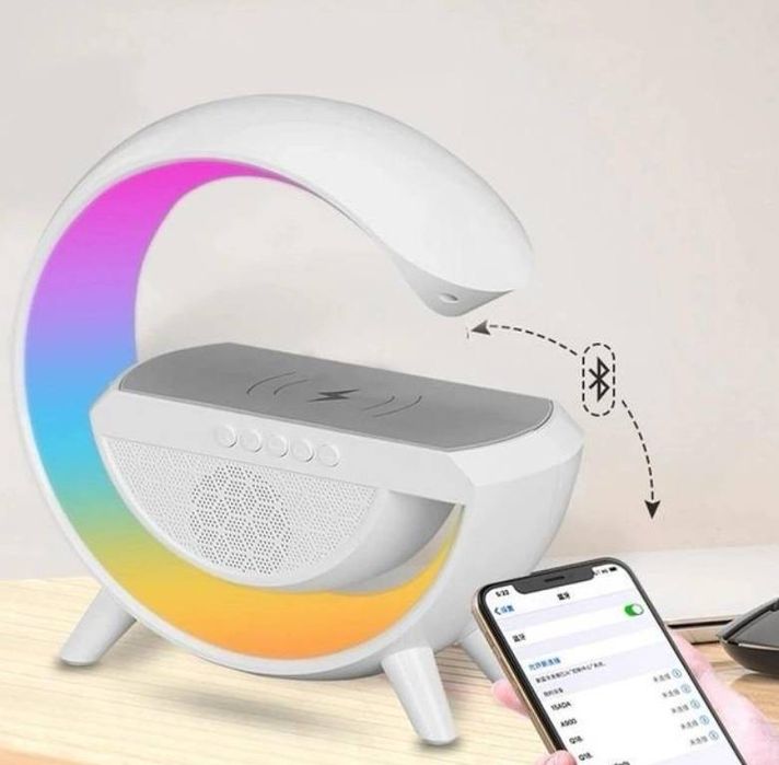 Нічник з безпровідною зарядкою та колонкою