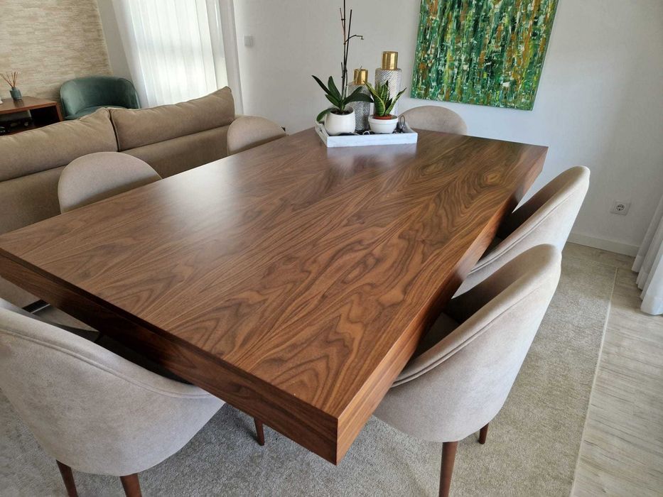 Mesa de Jantar Laskasas Prestige Nogueira Mate Extensível 200–300 cm