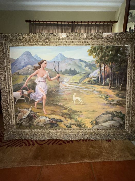 Pinturo oleo sobre tela + de 60 anos