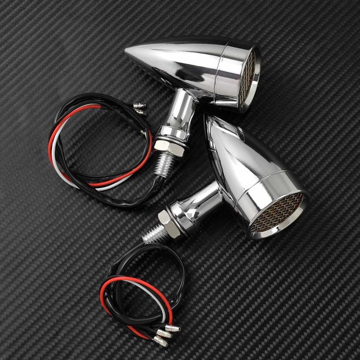 Par piscas led rede bala alumínio luz presença cafe racer chopper