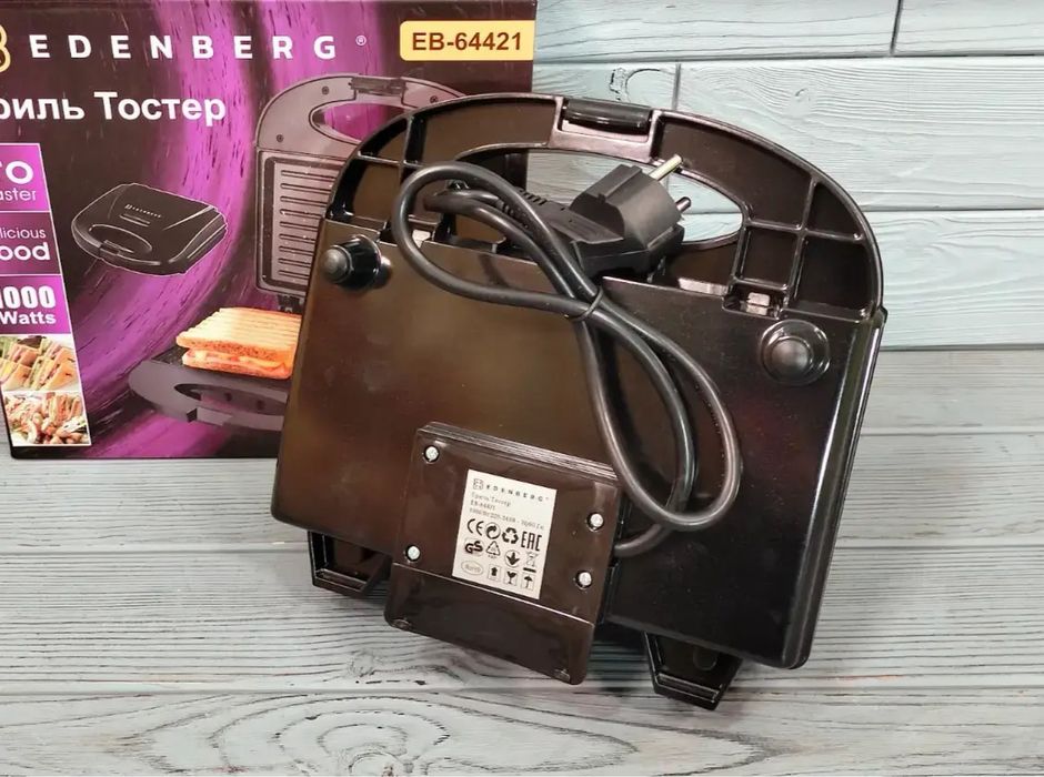 Гриль бутербродниця Edenberg EB-64421 тостер сендвичниця 1000 ВТ