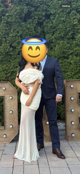 Sukienka Blandine LOU masełkowa długa siatka
