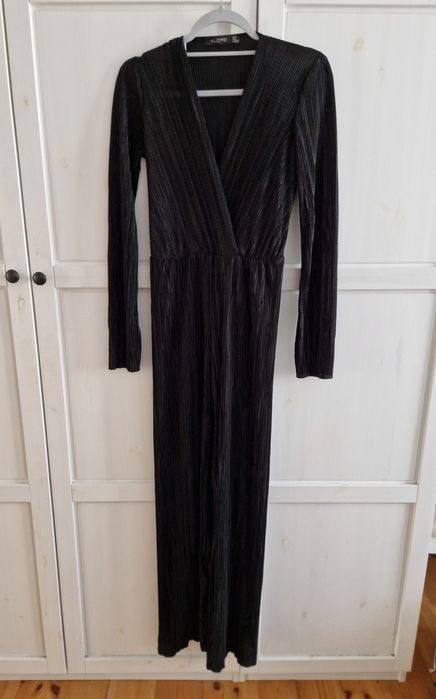 LOTD kombinezon XS 34 czarny plisowany kopertowy wide leg