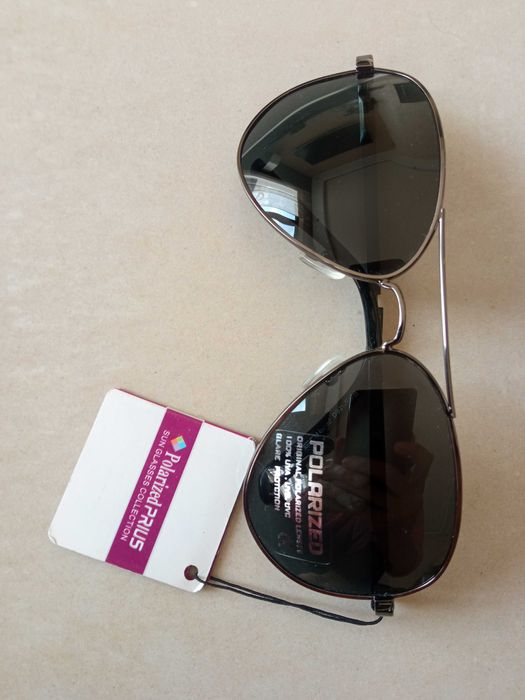 Okulary przeciwsłoneczne Pilotki Polarized Glare protection Czarne