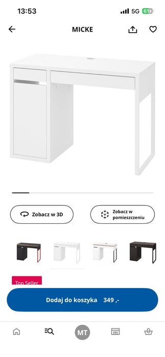 Ikea Micke biurko białe stan  dobry