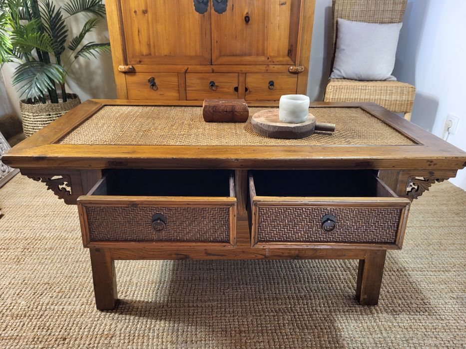 mesa, centro,  apoio  verga  oriental,  asiático,  rustico