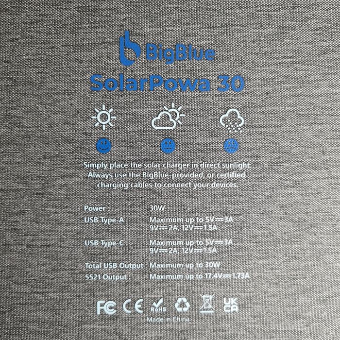 Сонячна панель 30 w BigBlue