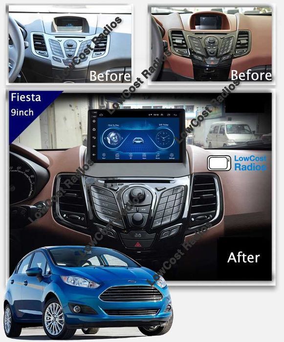 Auto Rádio 9' FORD FIESTA | GPS ANDROID Bluetooth USB APPS WIFI