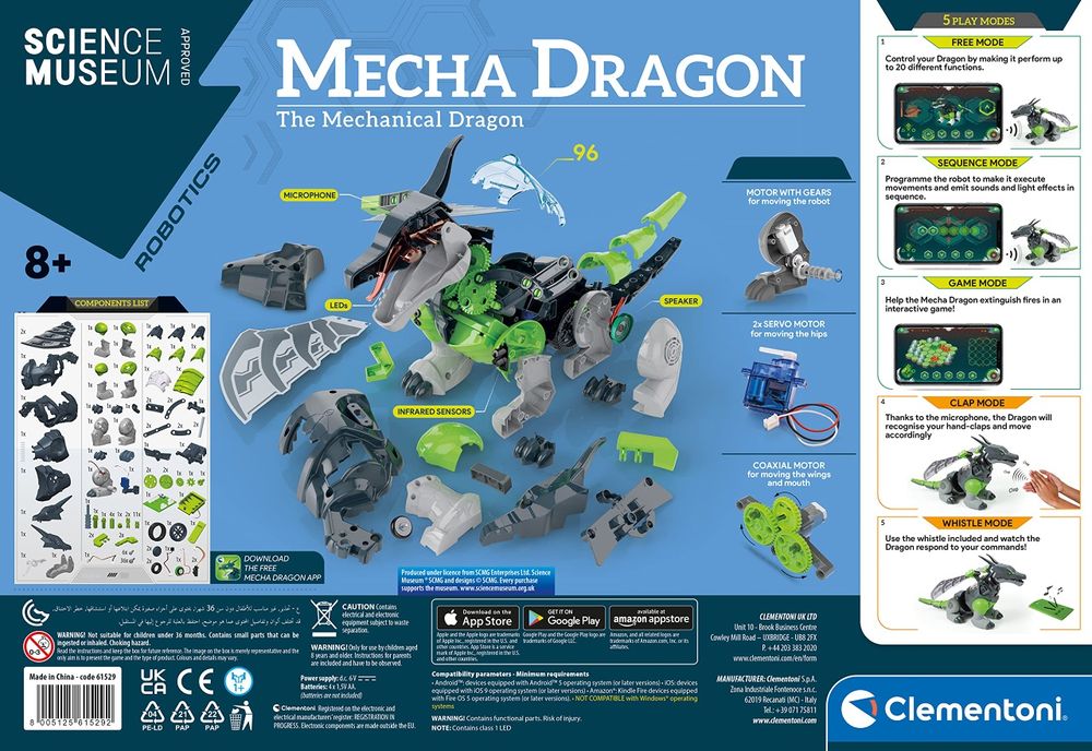 Robot Clementoni Mecha Dragon novo, selado
