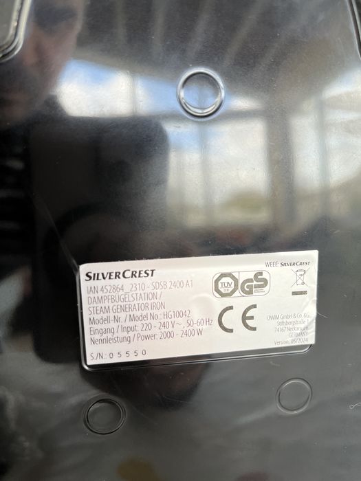 Ferro de engomar com caldeira Sivercrest SDSB 2400 A1 com garantia