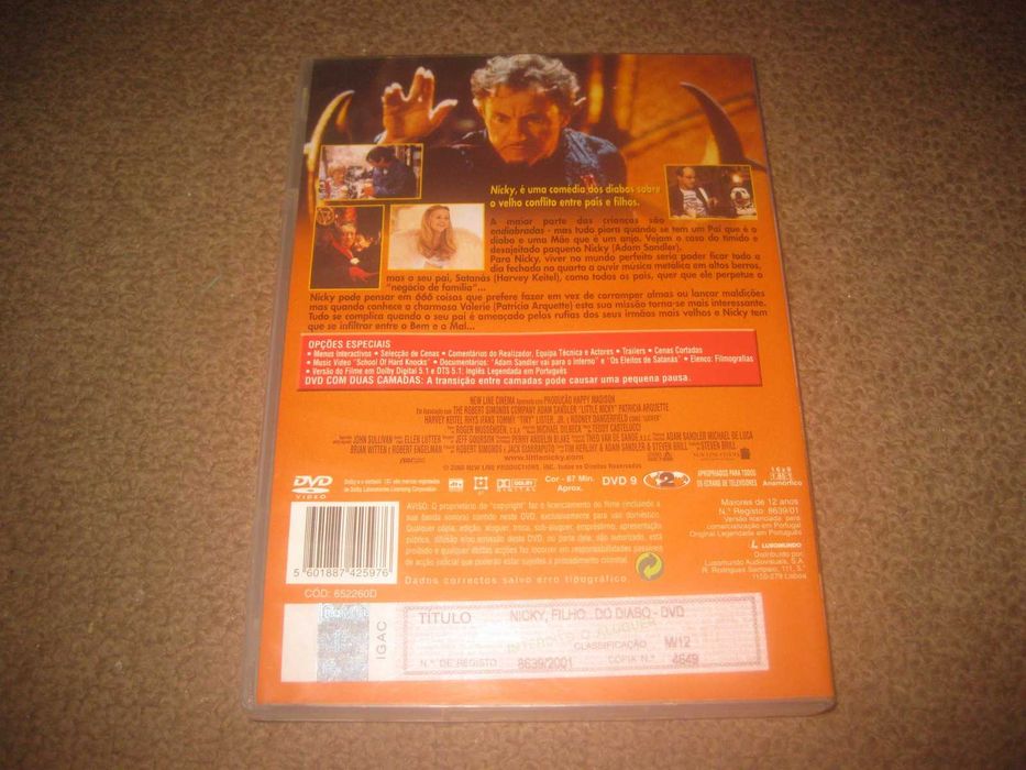 DVD "Nicky, Filho do Diabo" com Adam Sandler