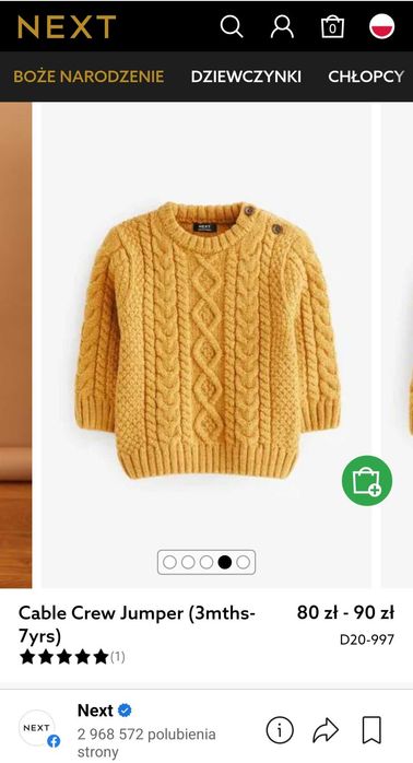 Sweter niemowlęcy 68 3-6 ciepły unisex splot