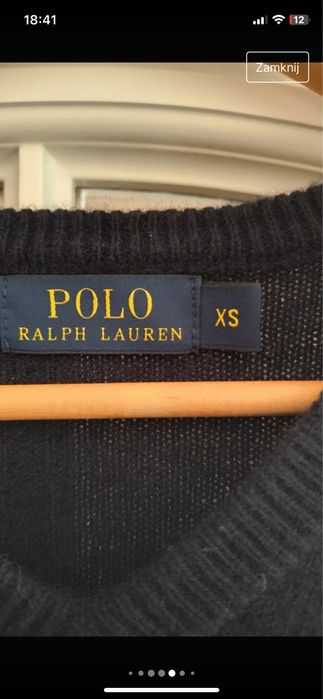 Sweter wełniany Ralph Lauren damski męski unisex granatowy