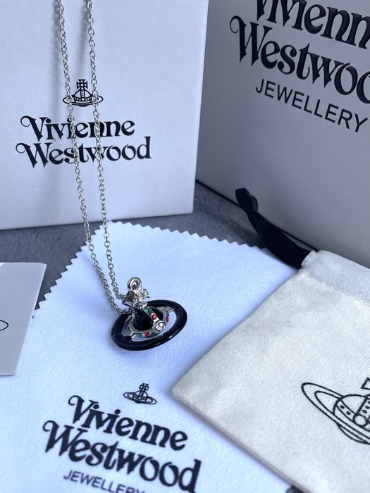 Чорна підвіска Кулон Vivienne Westwood / Підвіска Вівʼєн Вествуд