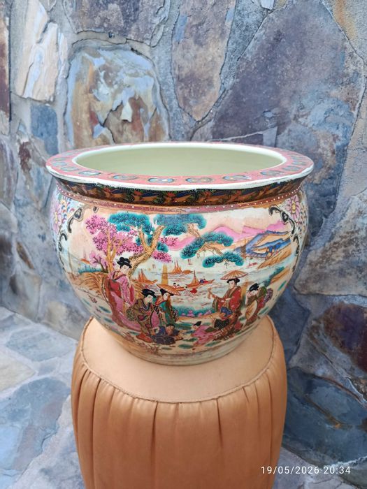Aquário Vaso Porcelana Chinesa 38,5 China cm Anos 60