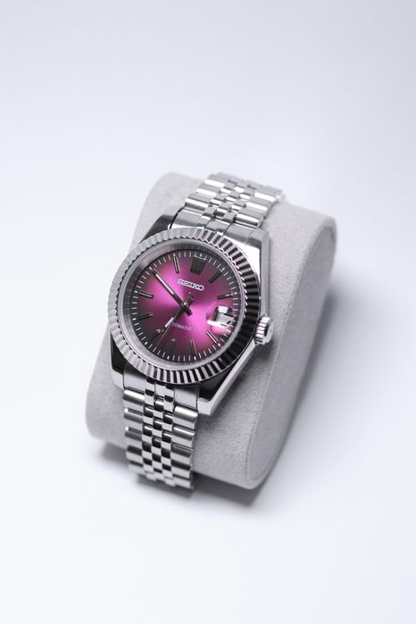 Zegarek Custom Mod Datejust Crown Purple Jubilee Seiko Mod