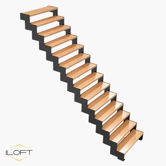 Escada ZIGZAG. Estrutura metálica de escadaria para casa ou escritório