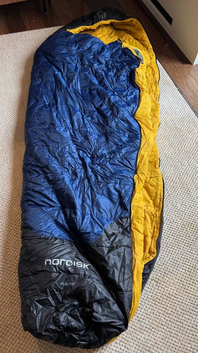 Saco-cama Nordisk Puk Mummy -10C M amarelo azul marinho azul