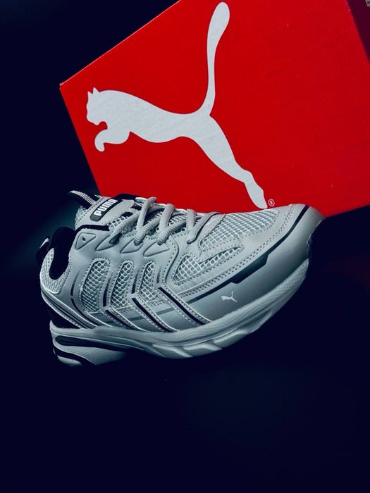 Кросовки пума на летний сезон / прошитые кожей / дышащая сетка / puma мужские кроссовки на каждый день / пума удобные красовки