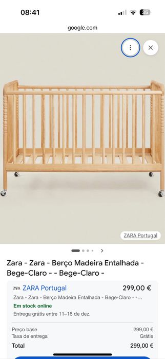 Berço Zara Home + colchão