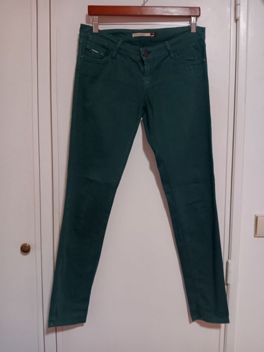 Calças de ganga verdes