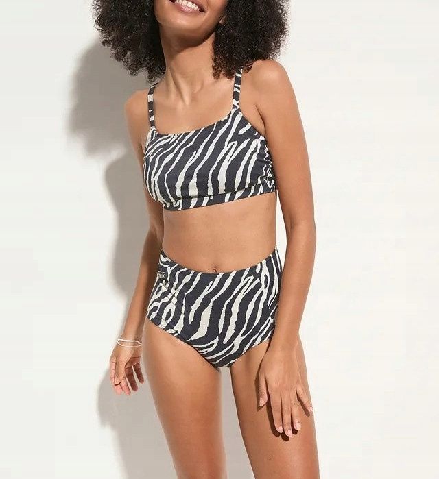 B.P.C figi bikini czarne wzór zebry r.50
