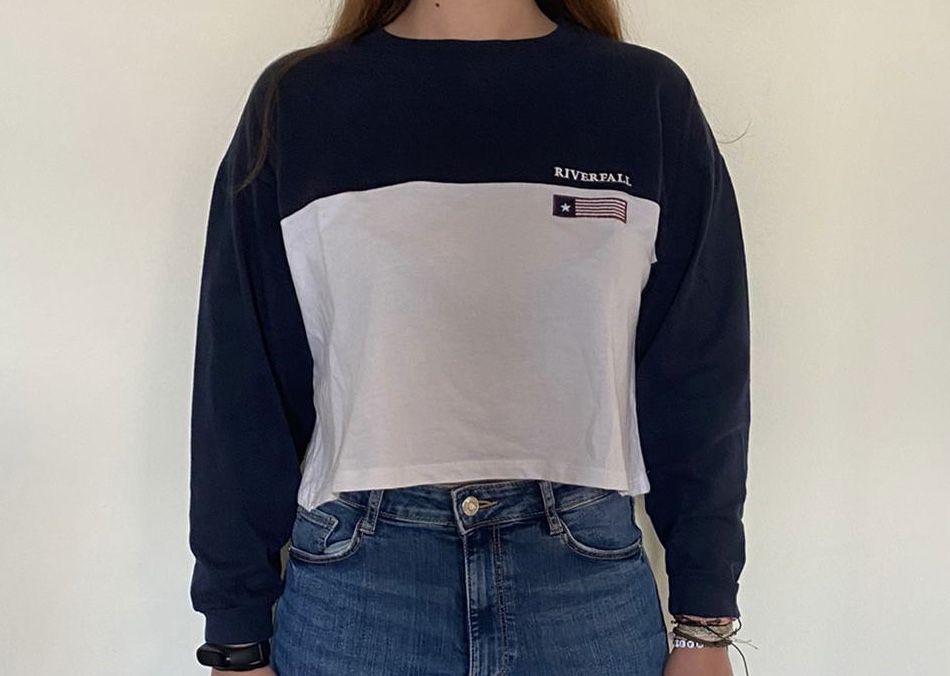 Camisa bicolor de manga comprida