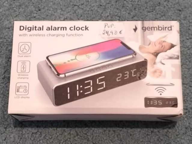 Radio despertador e carregador de telemóveis da marca "Gembird"