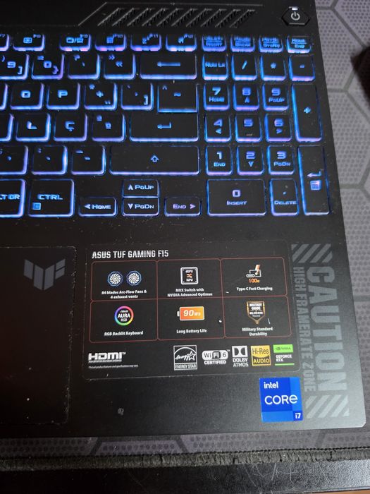 Portatil ASUS TUF Gaming F15 — RTX 4070 | i7-13620H | 16GB | 1TB
