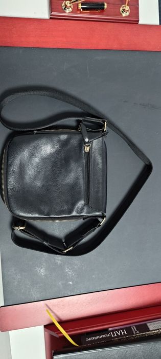 Мужская кожаная сумка месенджер Shvigel 19113 Черная