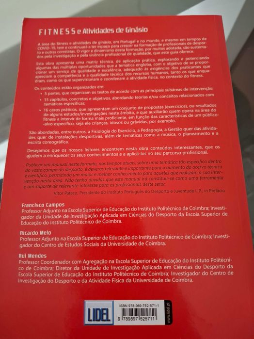 Livro FITNESS e Atividades de Ginásio – Guia para Profissionais