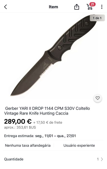 Gerber  Yari II faca de mato, caça pesca