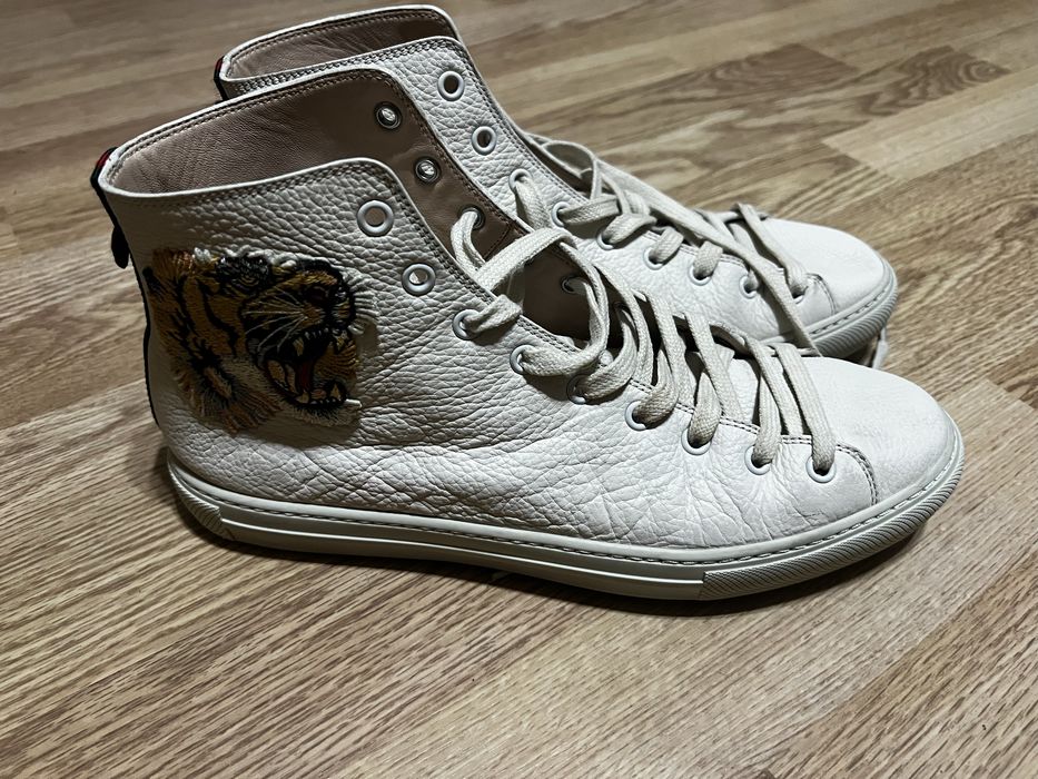 Високі шкіряні кеди gucci major tiger (оригінал