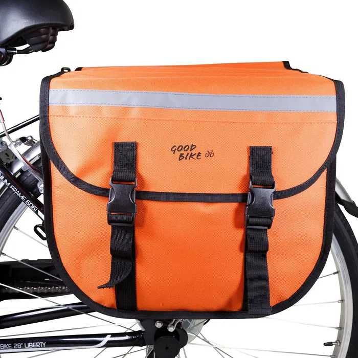 Sakwa rowerowa na bagażnik BAG-1, pomarańczowa, dwustronna, 2x14,7 L