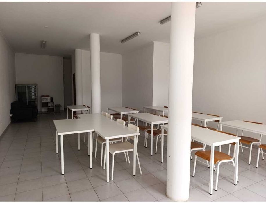 Mesas e cadeiras de sala de aula