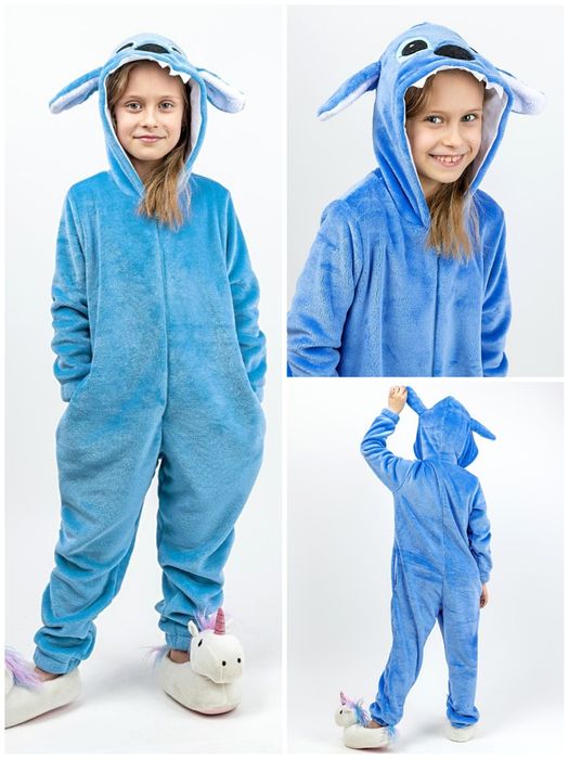 98-164 Кігурумі тепла піжама Стіч Леді Баг Пікачу єнот панда тигр