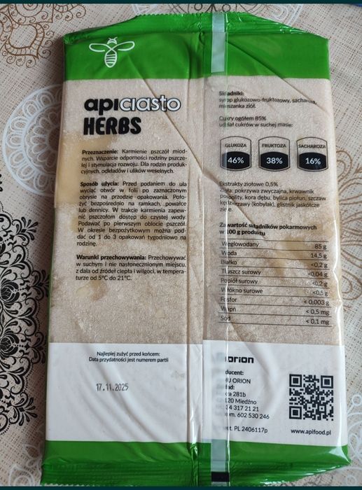 Mieszanka paszowa (ciasto dla pszczół)